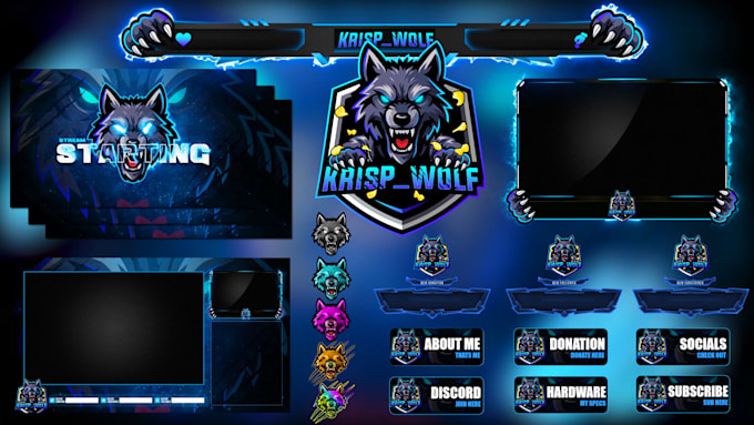 design animated custom twitch overlays,facecam and full stream
