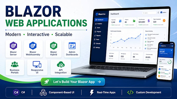 blazor, asp dot net core, sql server web applications