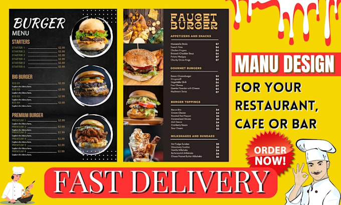 Create a stunning menu design for your restaurant by Sakirul652 | Fiverr
