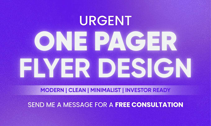 design urgent one pager, capability statement, media kit, press kit, canva flyer