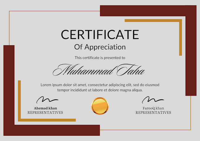 Create eye catching certificate design diploma certificate by Umaira ...