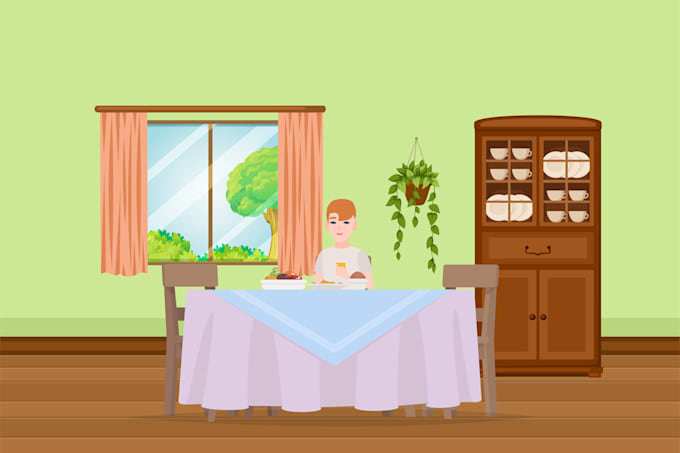 design 2d character illustration for animation with separated layers