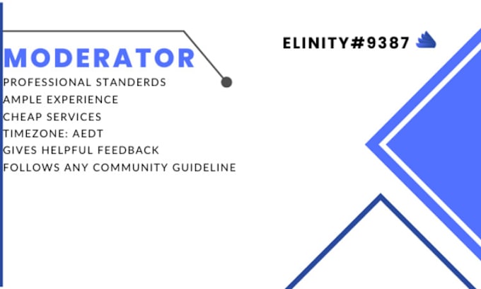 Moderate your discord server or game by Elinity1 | Fiverr