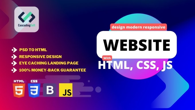 Design modern responsive website with html css and bootstrap by ...