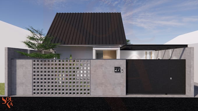 create exterior of house with realistic render