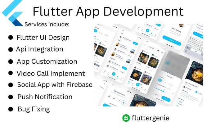 Build your flutter app as a flutter developer by Fluttergenie | Fiverr