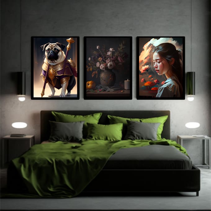 Do digital painting, wall painting, ai art, illustration by Themes_abir