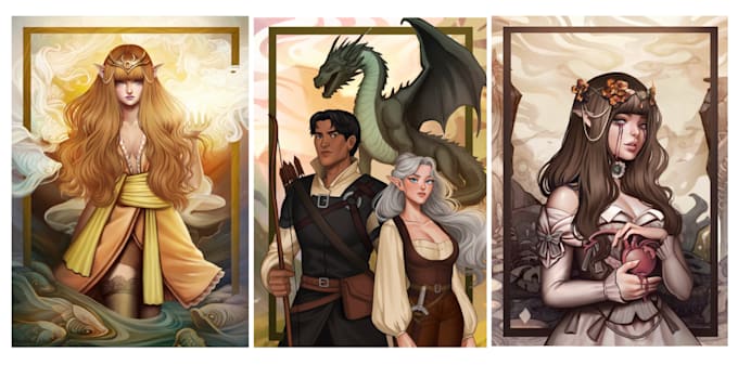 draw cover and romance illustration for novels