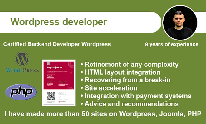 senior wordpress, backend, php developer