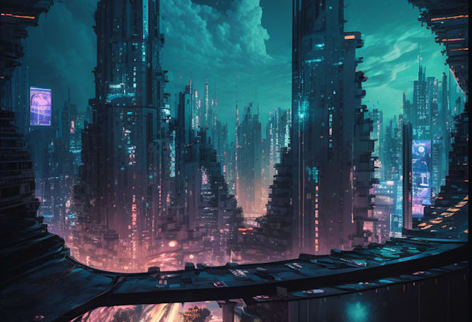 create cyberpunk and lofi illustration