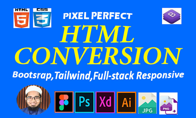 Convert psd to html, figma to html, xd to html bootstrap responsive by ...