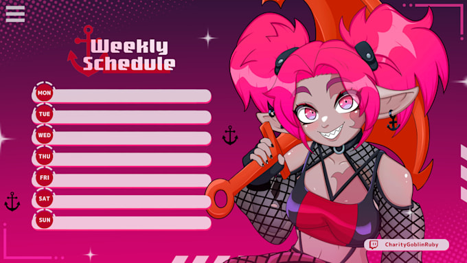 design schedule for vtuber stream youtube or twitch