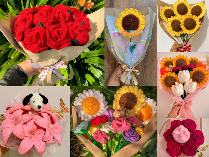 crochet any flower bouquet