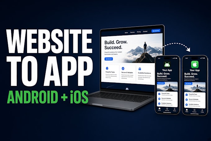 convert your website to app, android app and ios