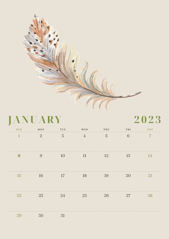 Create aesthetic calendars as you like by Sarradea Fiverr