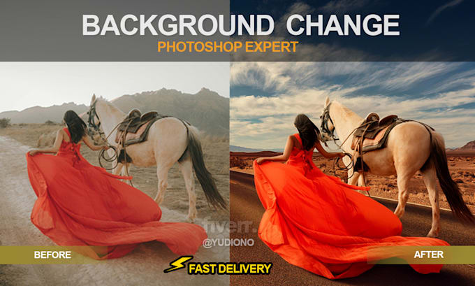 do high end photo editing and realistic background change