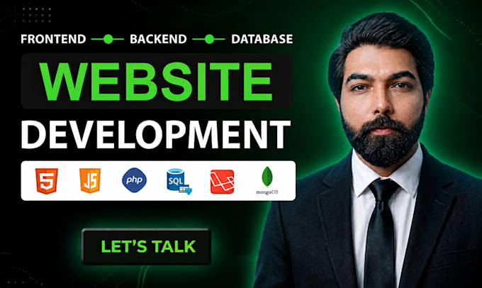 be your full stack web developer, custom website development