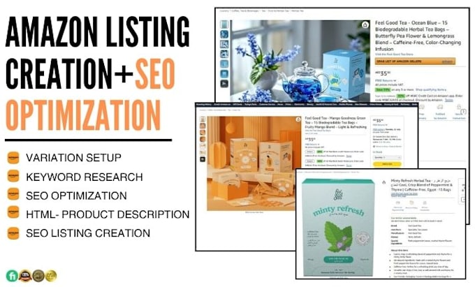 create amazon variation listings and SEO optimize your product with HTML