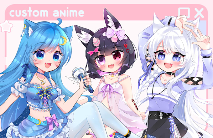 draw a cute anime and vtuber art