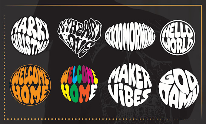 draw bold typography logo design circle style