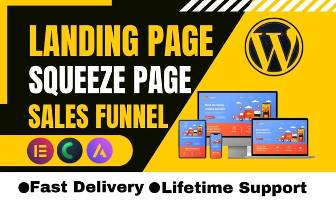 Build wordpress landing page design squeeze page sales page or sales