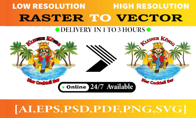 manually vector trace logo, redraw and convert to vector
