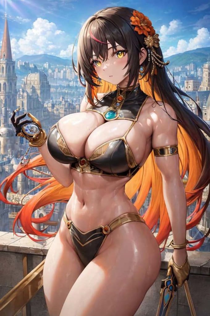 anime sfw, nsfw color sketch