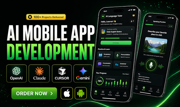 do ai mobile app development, IOS android and ai saas application
