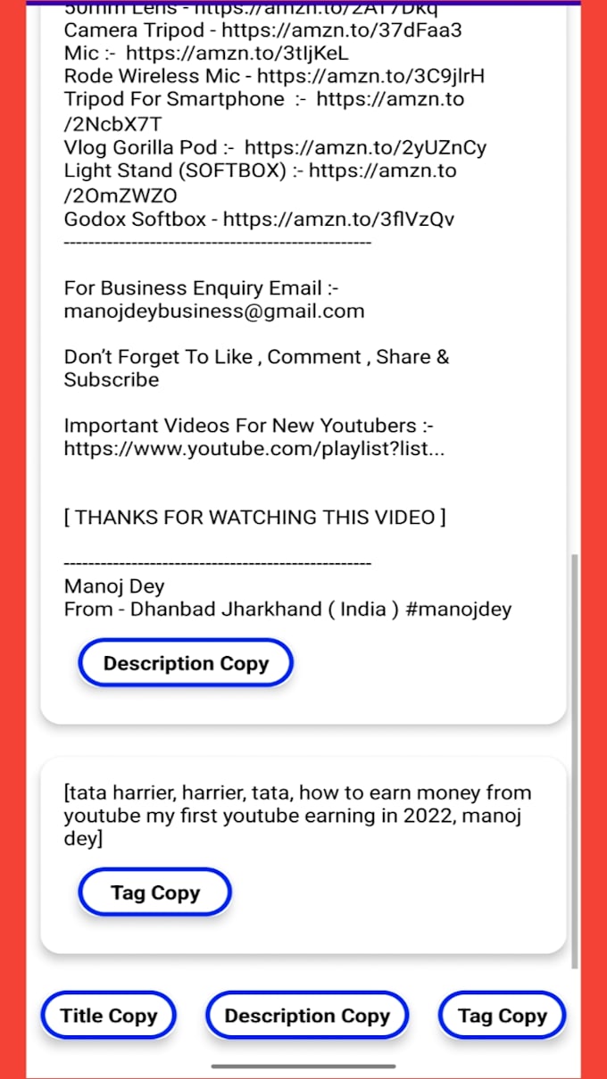 yt tag extractor for yt