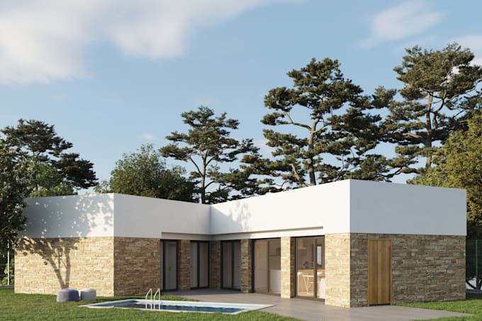 create an architectural 3d exterior or interior rendering