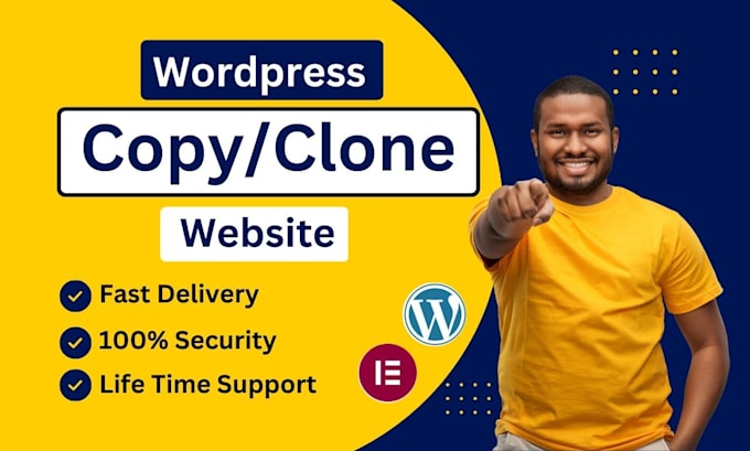 clone or duplicate website into wordpress by elementor for you