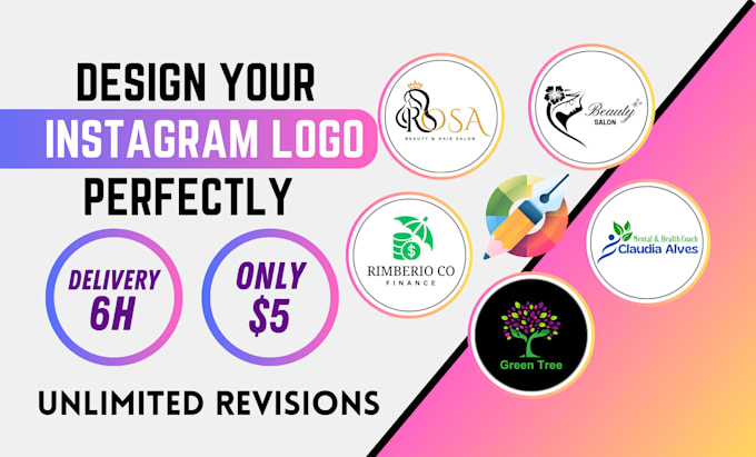design a minimalist custom luxury instagram logo in 24h