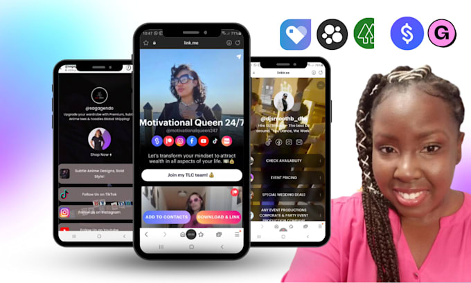 set up linktree biolink landing page or beacons ai for the instagram bio