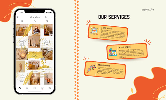design a stunning instagram puzzle grid, feed post for your profile