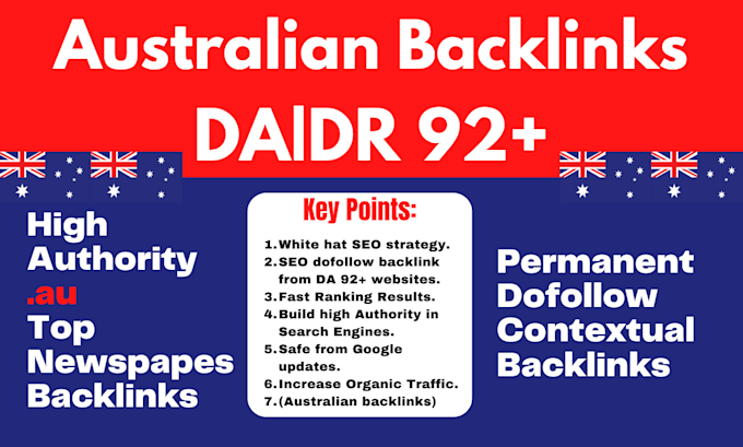 increase australia SEO rankings from top au da92 newspapers australian backlinks
