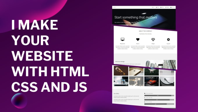 Make landing page using html css and javascript by Epicrelax | Fiverr