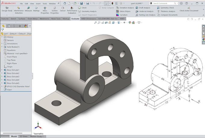 Do 3d modeling and make 2d drawings in solidworks by Enggsadiasabir Do 3d modeling and make 2d drawings in solidworks by Enggsadiasabir