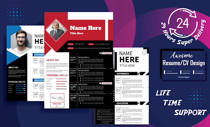 provide your customized resume, CV, cover letters design, and writing