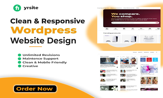 create wordpress website design and website development