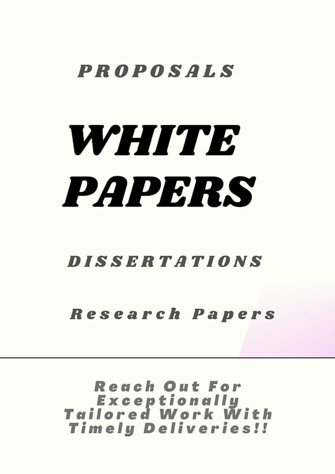 Design and write quality white papers for your organization by