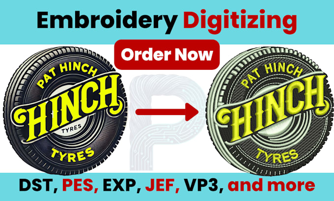 do professional embroidery digitizing to dst pes exp in 1hr