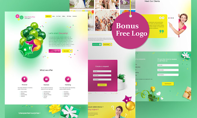 design website, landing page, homepage, hero section