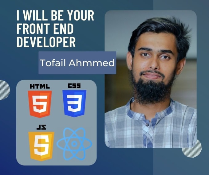 Create your website front end using html, css, javascript by ...