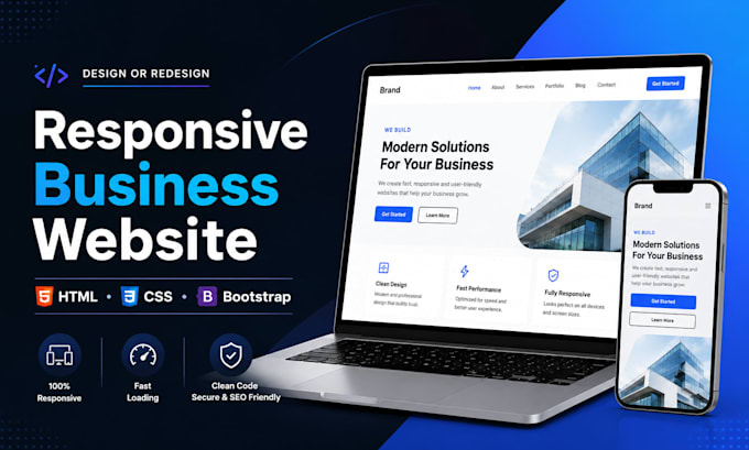 design or redesign a responsive business website in HTML CSS