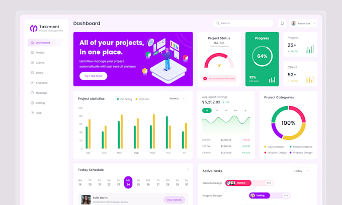 Design awesome ui ux for dashboard, web app, saas and admin panel by ...