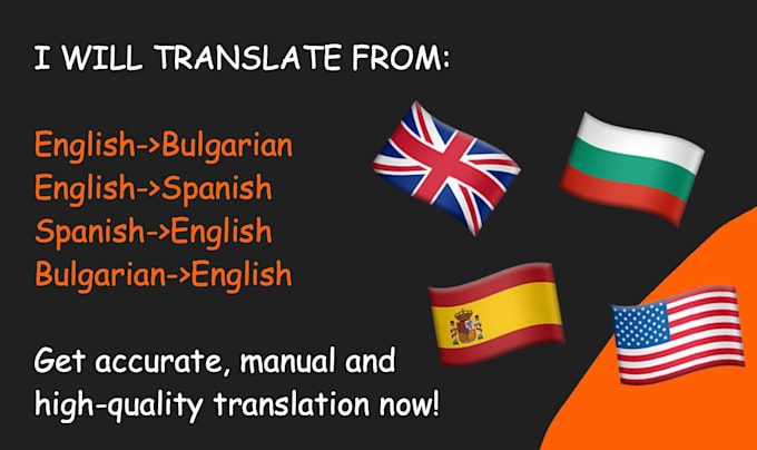 professionally translate in english, spanish and bulgarian