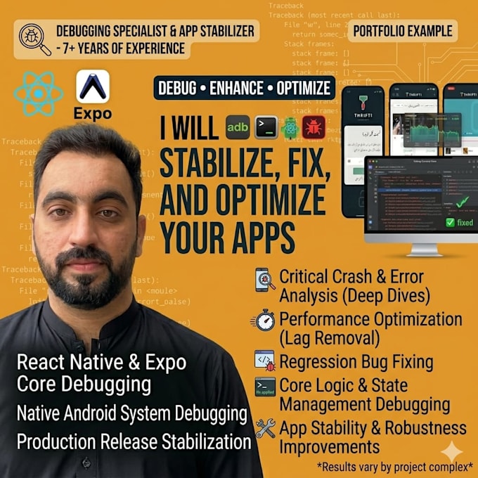 fix and optimize your react native expo app