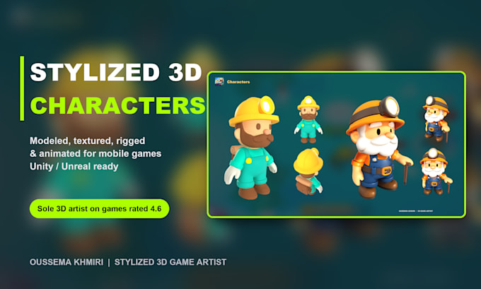create stylized 3d game characters for your mobile game