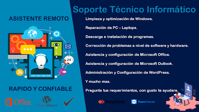 haré servicio técnico remoto, windows, PC y laptops