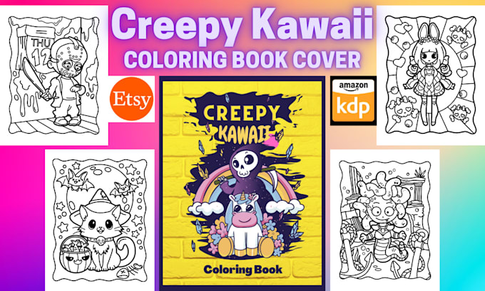 Design kawaii coloring book cover and pages for men women and kids by ...